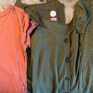 Short sleeve tees and strappy tops